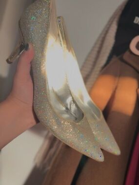 Nine West Sparkle Pointed-Toe Heels in Iridescent